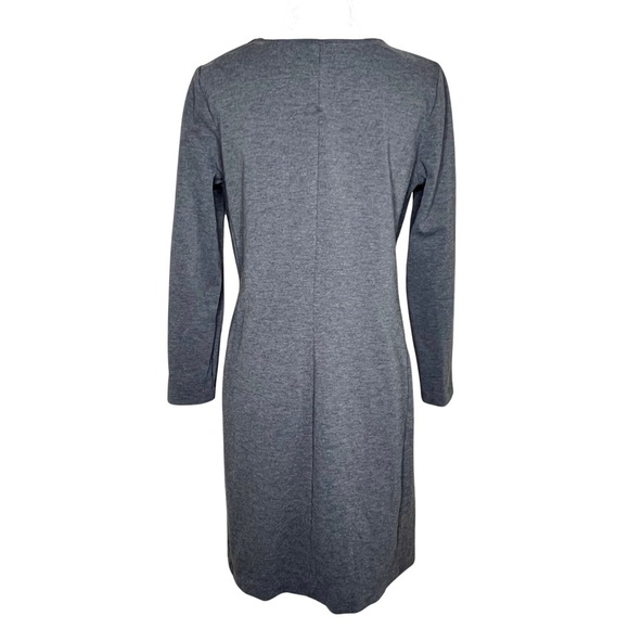 TALBOTS Sheath Dress Long Sleeve Zipper Shoulder Pintuck Gray 8 ID004875 - Picture 12 of 13